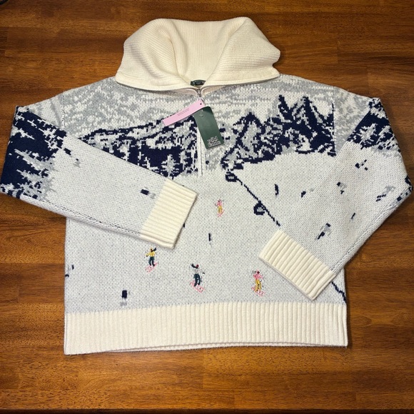 Women's Polo Collar Quarter Zip Sweater, Wild Fable, Medium, Off White, NWT - Picture 8 of 15